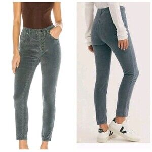 Free People We The Free Corduroy Pants Womens 27 Button Fly High Rise Teal